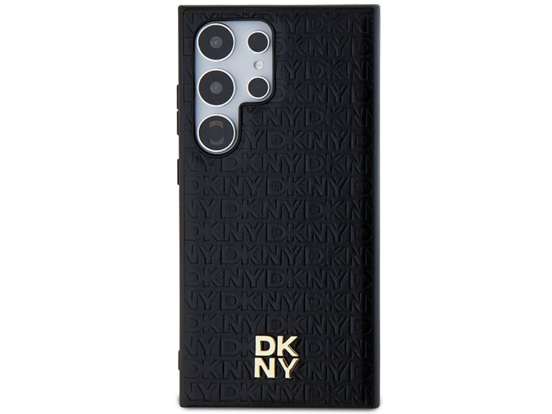 DKNY Leather Pattern Metal Logo MagSafe case for Samsung Galaxy S24 Ultra - black