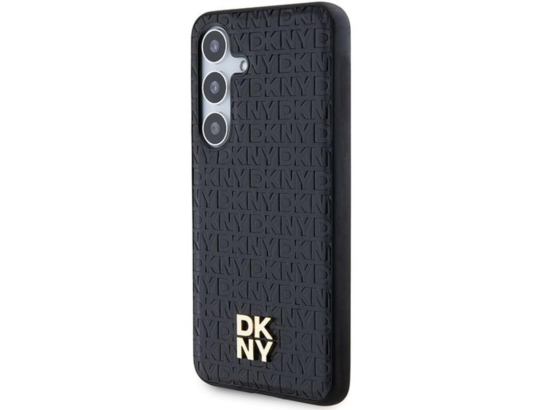 DKNY Leather Pattern Metal Logo MagSafe case for Samsung Galaxy S24 - black