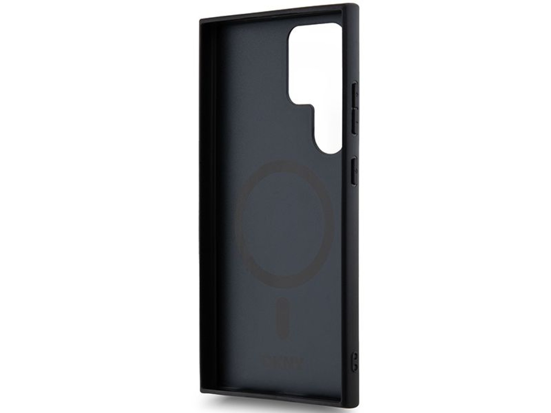 DKNY Leather Pattern Metal Logo MagSafe case for Samsung Galaxy S24 Ultra - black