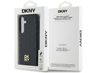 DKNY Leather Pattern Metal Logo MagSafe case for Samsung Galaxy S24+ - black