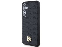 DKNY Leather Pattern Metal Logo MagSafe case for Samsung Galaxy S24+ - black