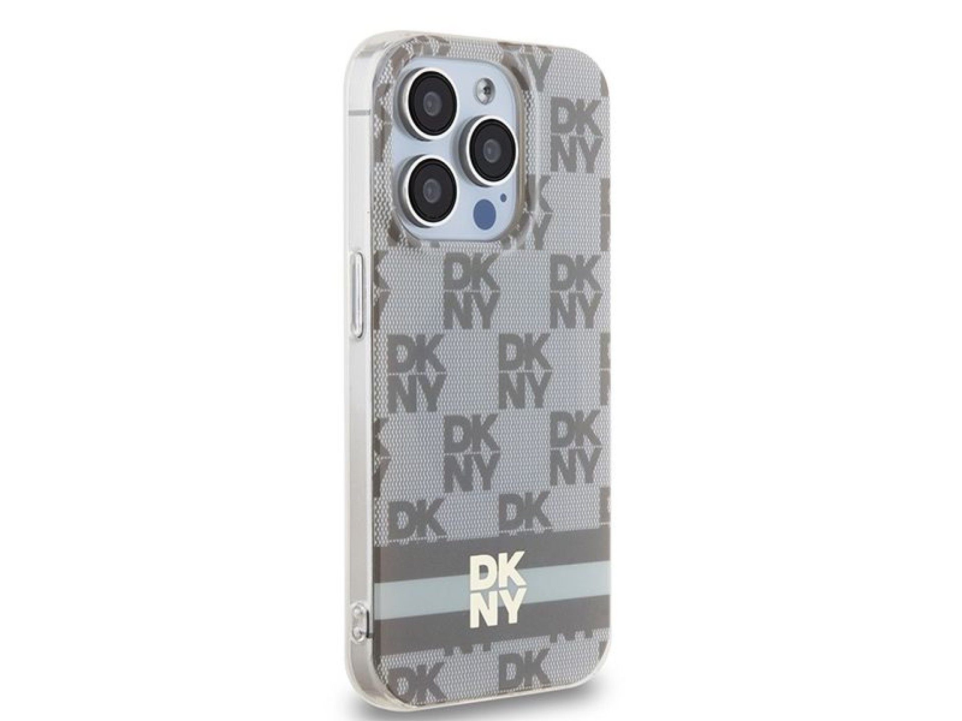 Funda MagSafe DKNY IML con estampado a cuadros monocromático y rayas estampadas para iPhone 15 Pro M