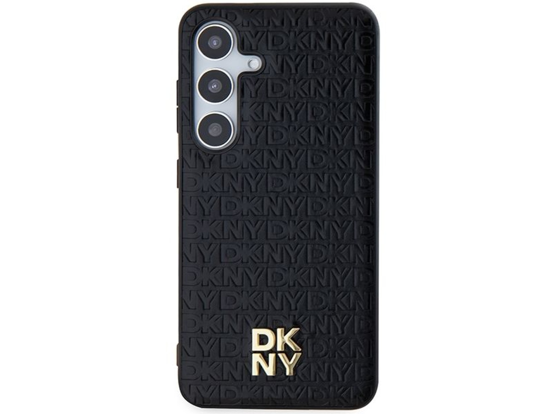 DKNY Leather Pattern Metal Logo MagSafe case for Samsung Galaxy S24 - black