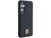 DKNY Leather Pattern Metal Logo MagSafe case for Samsung Galaxy S24+ - black