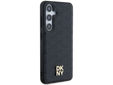 DKNY Leather Pattern Metal Logo MagSafe case for Samsung Galaxy S24+ - black