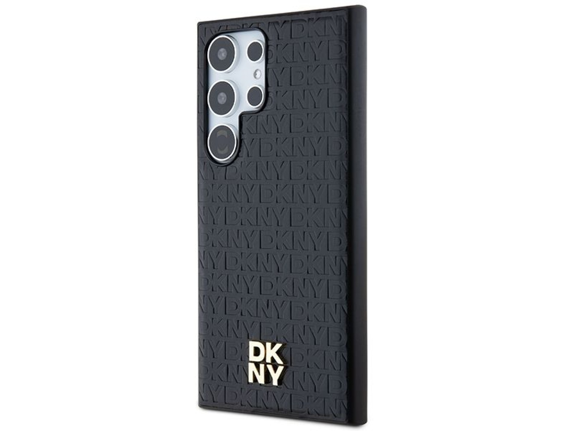 DKNY Leather Pattern Metal Logo MagSafe case for Samsung Galaxy S24 Ultra - black