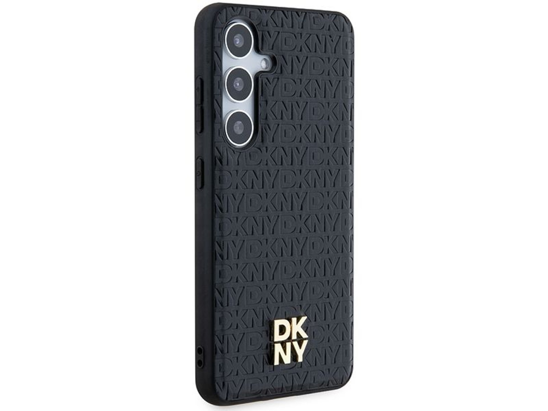 DKNY Leather Pattern Metal Logo MagSafe case for Samsung Galaxy S24 - black