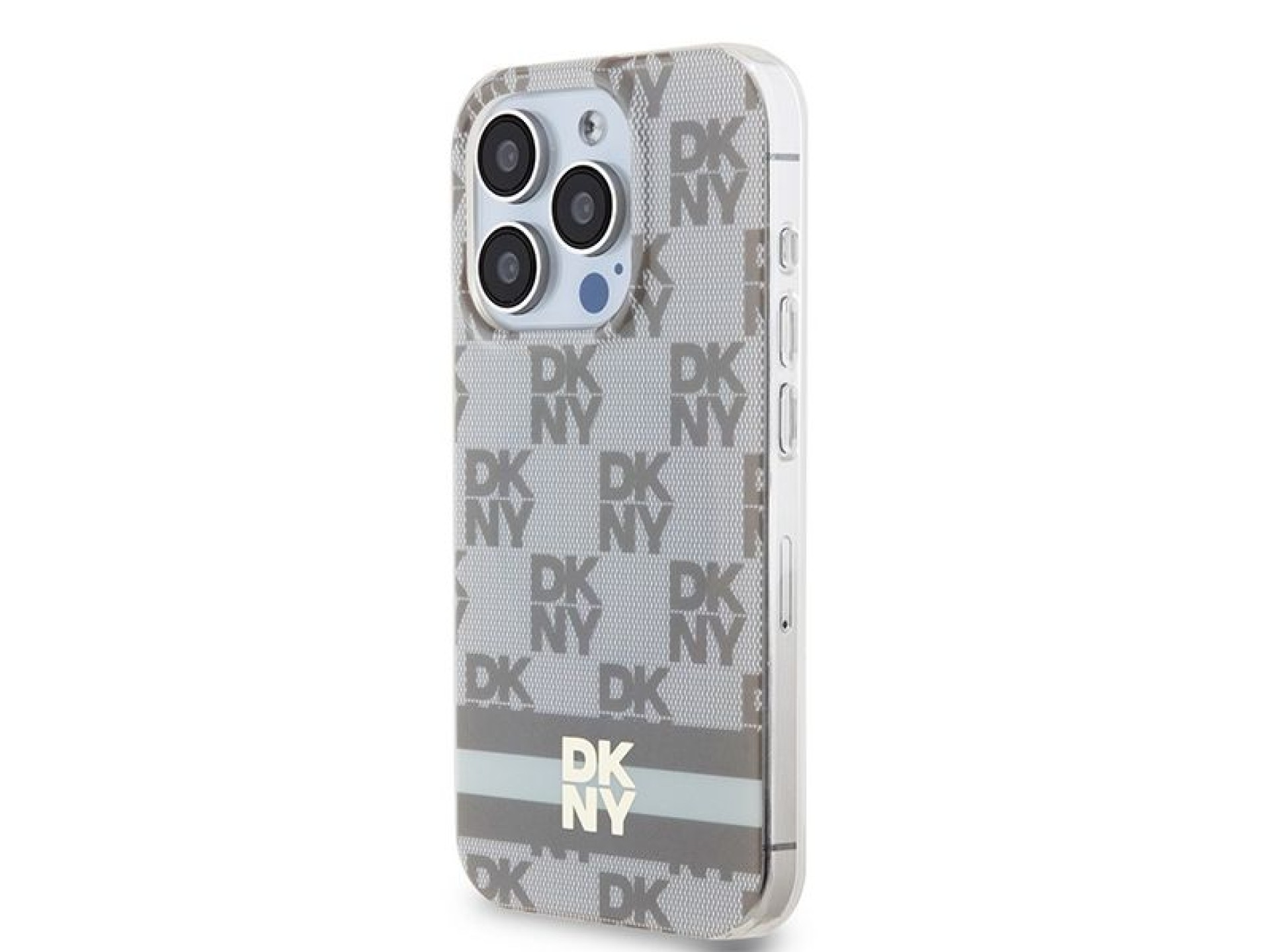 Funda MagSafe DKNY IML con estampado a cuadros monocromático y rayas estampadas para iPhone 15 Pro M