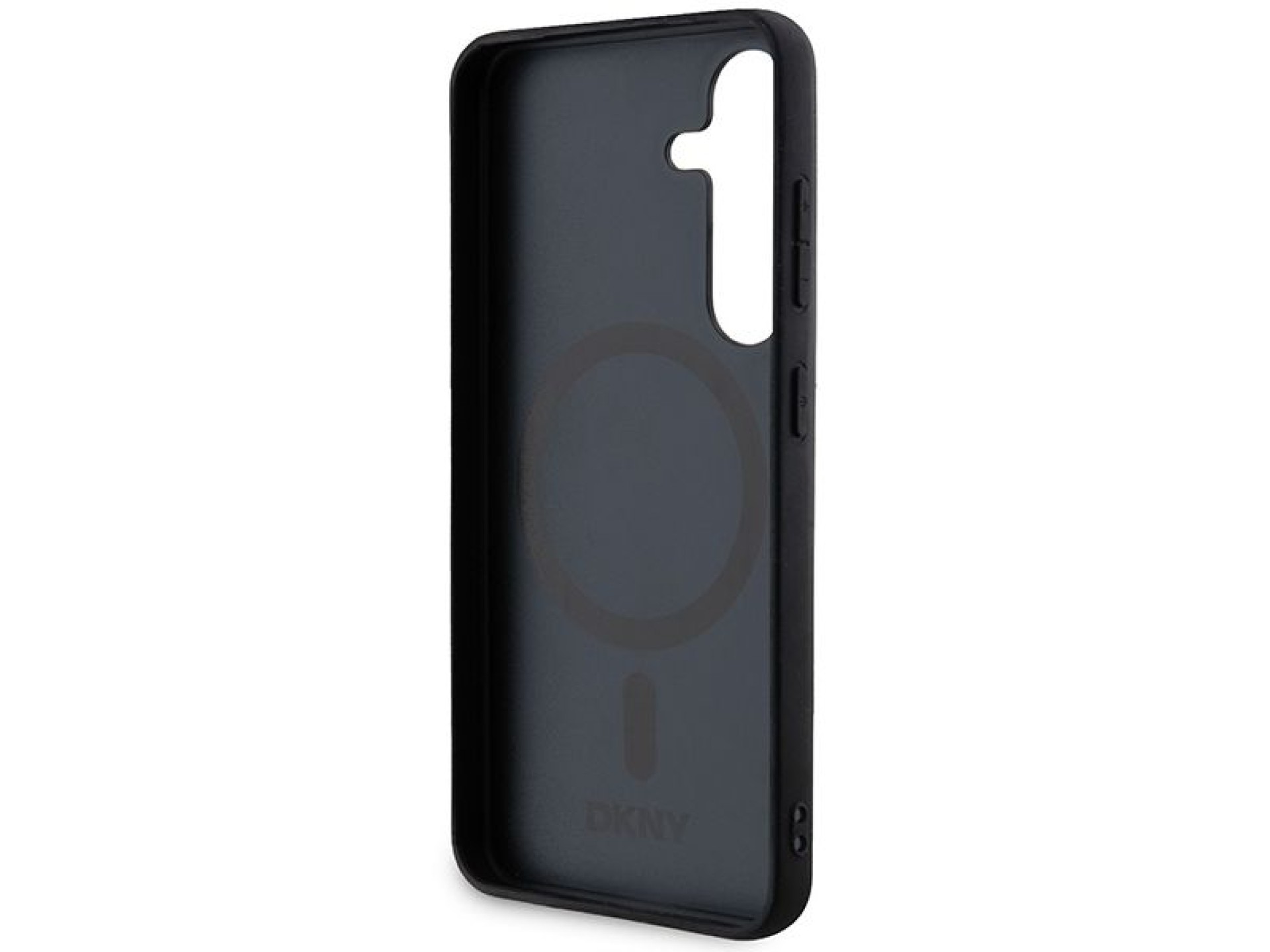 DKNY Leather Pattern Metal Logo MagSafe case for Samsung Galaxy S24 - black