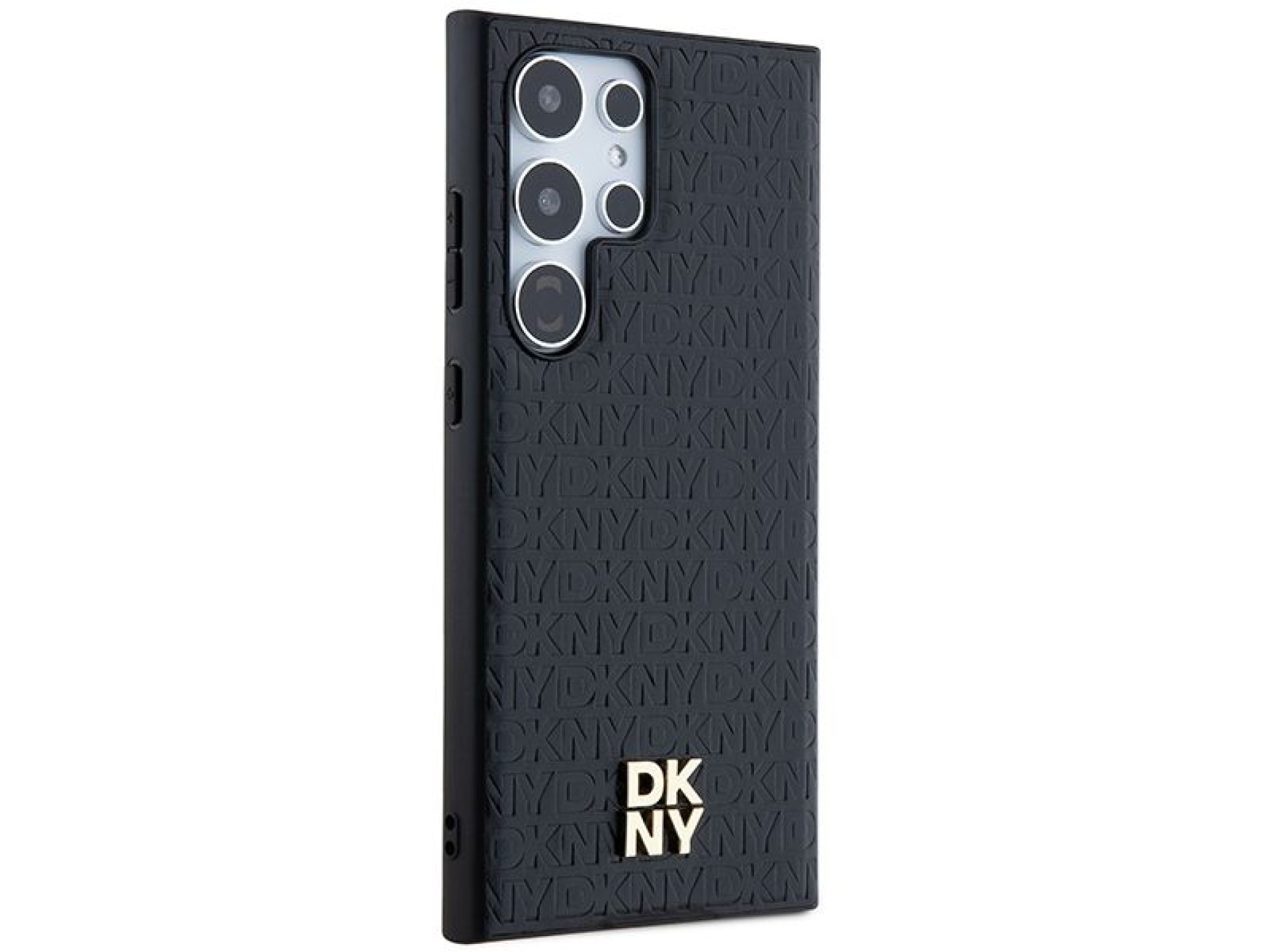 DKNY Leather Pattern Metal Logo MagSafe case for Samsung Galaxy S24 Ultra - black