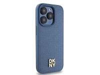 DKNY Leather Monogram Pattern Metal Logo MagSafe Case for iPhone 15 Pro - Blue DKNY Leather Monogram Pattern Metal Logo MagSafe Case for iPhone 15 Pro - Blue