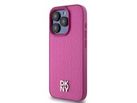 DKNY Leather Monogram Pattern Metal Logo MagSafe Case for iPhone 15 Pro - Pink DKNY Leather Monogram Pattern Metal Logo MagSafe Case for iPhone 15 Pro - Pink