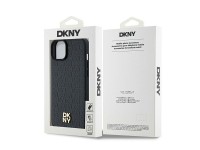 DKNY Leather Monogram Pattern Metal Logo MagSafe Case for iPhone 15 Plus / 14 Plus - Black DKNY Leather Monogram Pattern Metal Logo MagSafe Case for iPhone 15 Plus / 14 Plus - Black