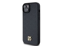 DKNY Leather Monogram Pattern Metal Logo MagSafe Case for iPhone 15 Plus / 14 Plus - Black DKNY Leather Monogram Pattern Metal Logo MagSafe Case for iPhone 15 Plus / 14 Plus - Black