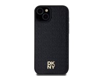 DKNY Leather Monogram Pattern Metal Logo MagSafe Case for iPhone 15 Plus / 14 Plus - Black DKNY Leather Monogram Pattern Metal Logo MagSafe Case for iPhone 15 Plus / 14 Plus - Black
