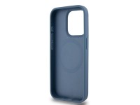 DKNY Leather Monogram Pattern Metal Logo MagSafe Case for iPhone 15 Pro - Blue DKNY Leather Monogram Pattern Metal Logo MagSafe Case for iPhone 15 Pro - Blue