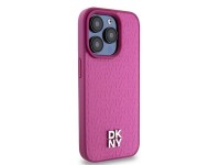 DKNY Leather Monogram Pattern Metal Logo MagSafe Case for iPhone 15 Pro - Pink DKNY Leather Monogram Pattern Metal Logo MagSafe Case for iPhone 15 Pro - Pink
