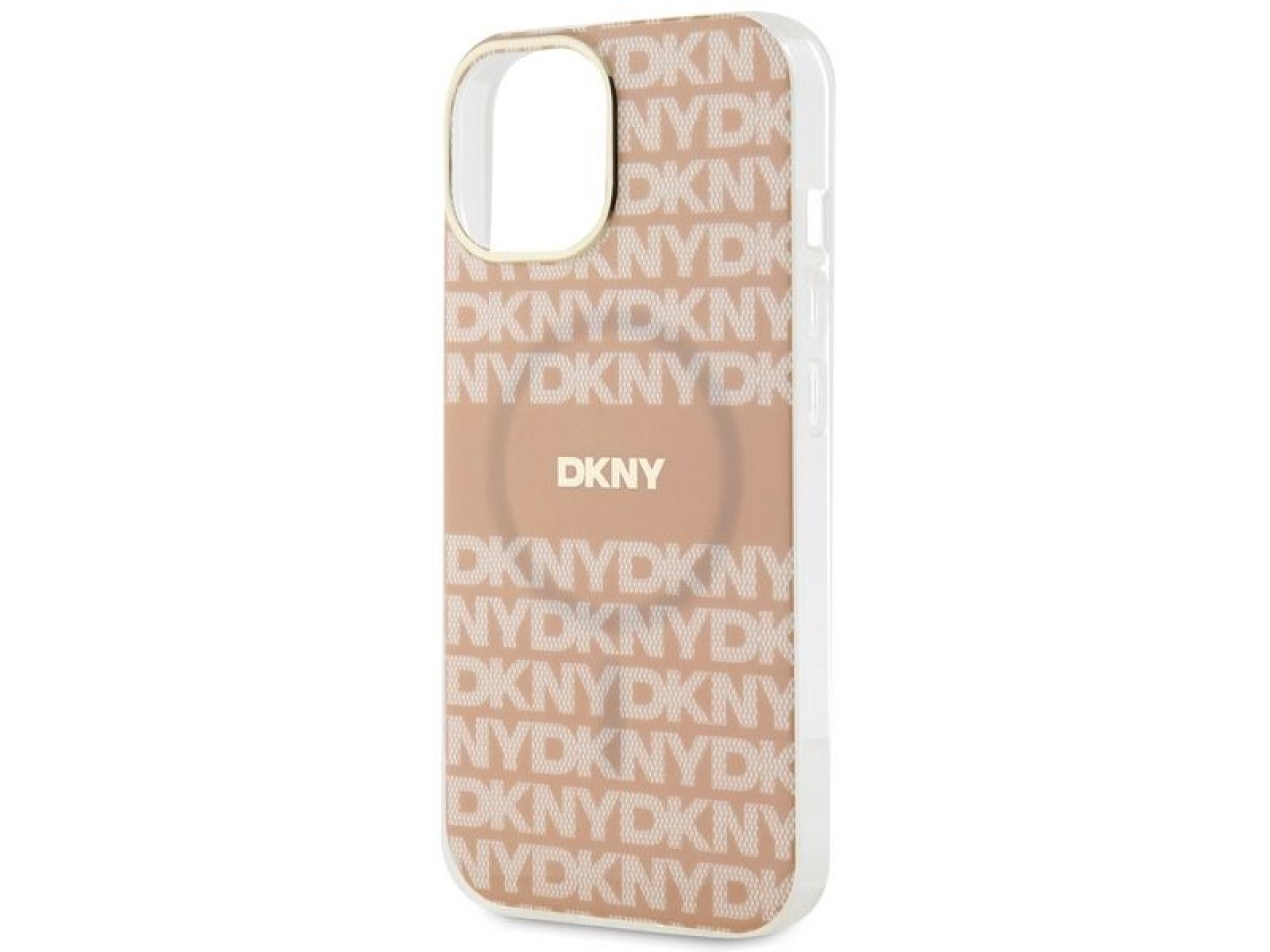 Funda MagSafe DKNY IML Mono & Stripe para iPhone 15 Plus / 14 Plus - Rosa