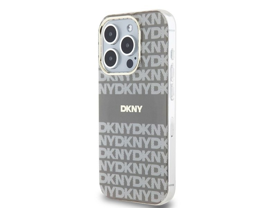 DKNY IML Mono & Stripe MagSafe case for iPhone 15 Pro - beige