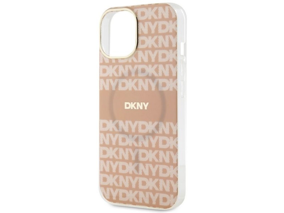 Funda MagSafe DKNY IML Mono & Stripe para iPhone 15 Plus / 14 Plus - Rosa