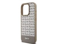 DKNY Leather Printed Pattern Metal Logo MagSafe Case for iPhone 15 Pro - Brown DKNY Leather Printed Pattern Metal Logo MagSafe Case for iPhone 15 Pro - Brown