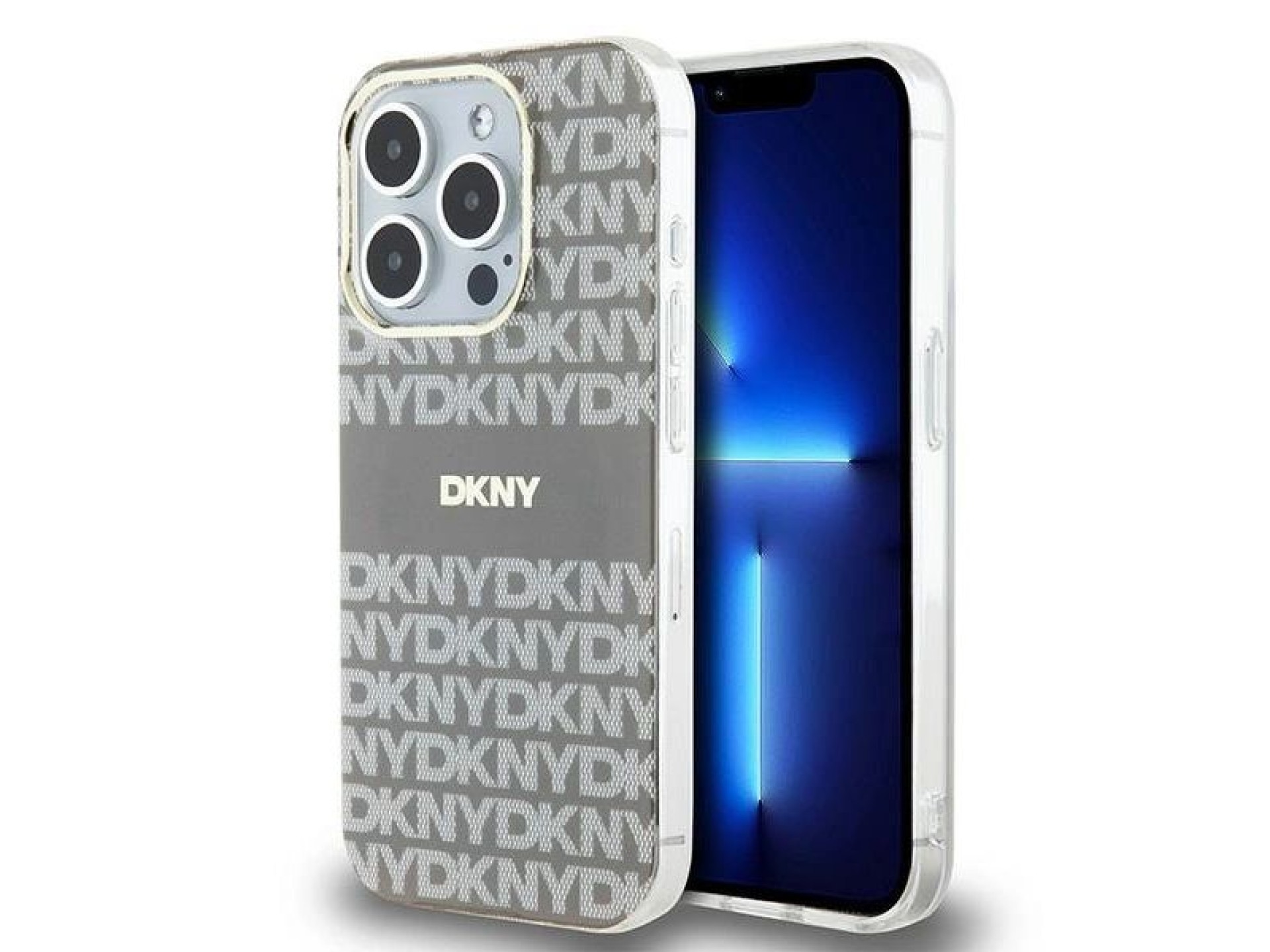 DKNY IML Mono & Stripe MagSafe case for iPhone 15 Pro - beige