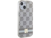 Capa MagSafe DKNY IML com estampa xadrez monocromática e listras para iPhone 15 Plus / 14 Plus - Beg Capa MagSafe DKNY IML com estampa xadrez monocromática e listras para iPhone 15 Plus / 14 Plus - Beg