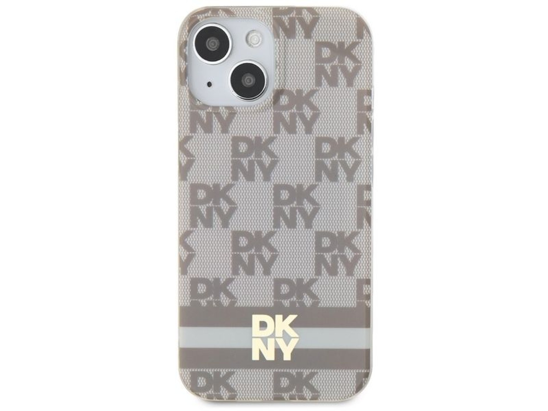 Funda MagSafe DKNY IML con estampado a cuadros monocromático y rayas estampadas para iPhone 15 Plus