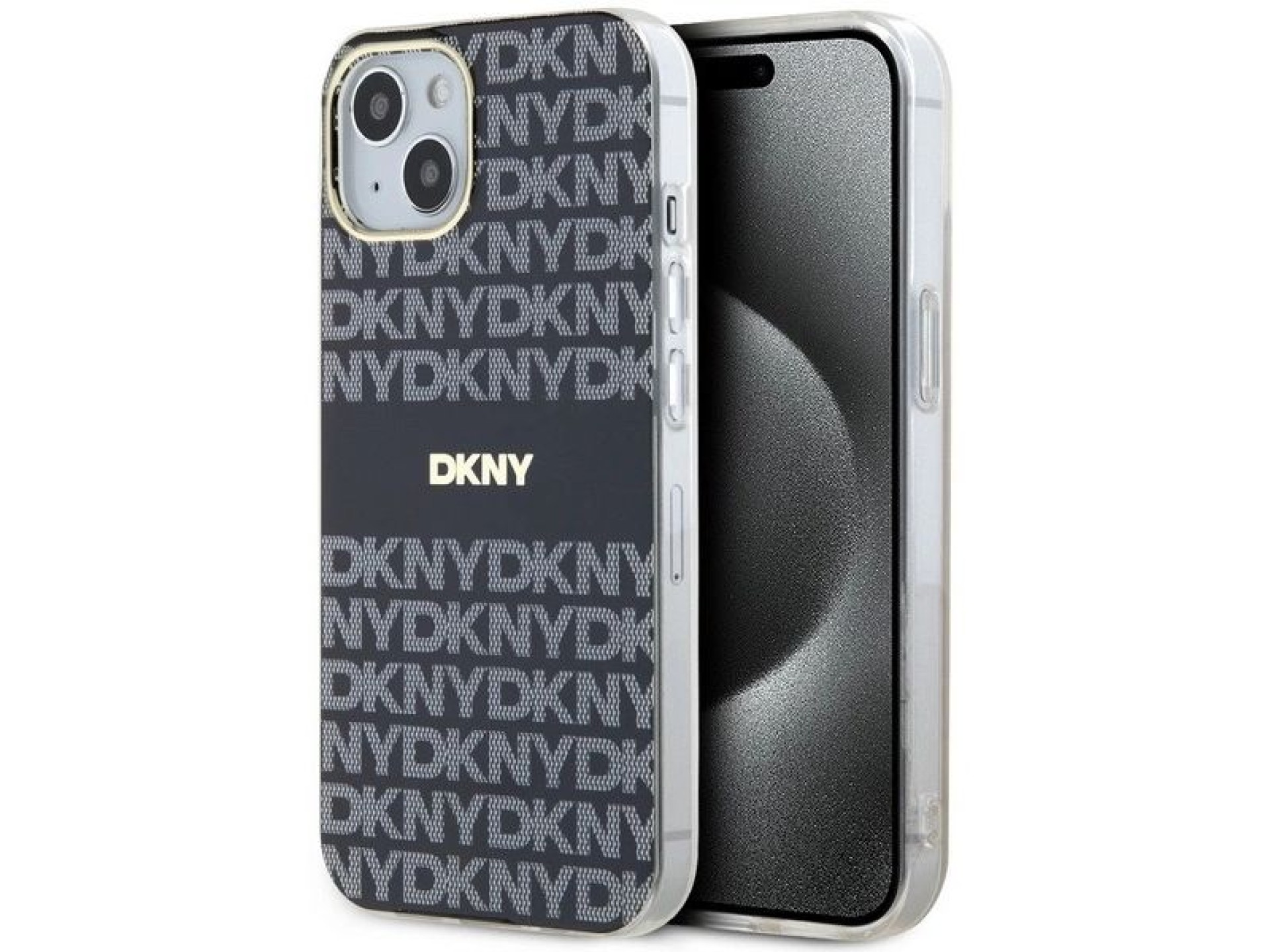DKNY IML Mono & Stripe MagSafe Case for iPhone 15 Plus / 14 Plus - Black