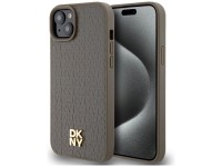 DKNY Leather Pattern Metal Logo MagSafe Case for iPhone 15 Plus / 14 Plus - Brown DKNY Leather Pattern Metal Logo MagSafe Case for iPhone 15 Plus / 14 Plus - Brown