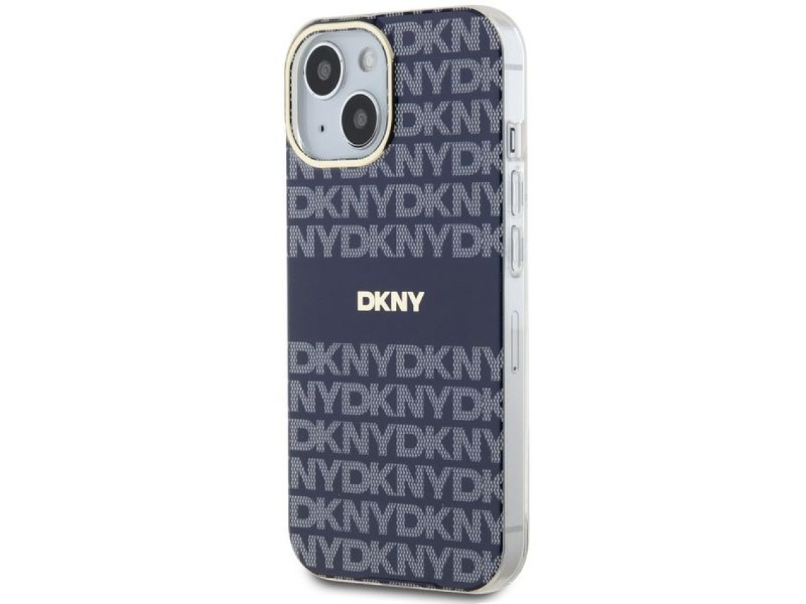 Funda DKNY IML Mono & Stripe MagSafe para iPhone 15 / 14 / 13 - azul
