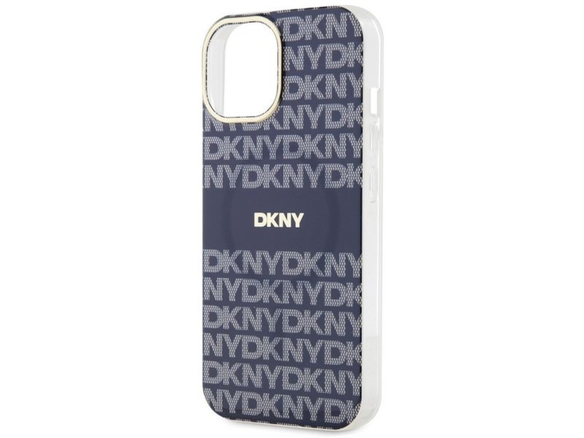 Funda DKNY IML Mono & Stripe MagSafe para iPhone 15 / 14 / 13 - azul