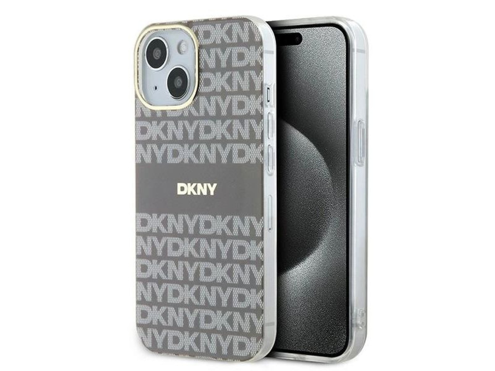 DKNY IML Mono & Stripe MagSafe case for iPhone 15 / 14 / 13 - beige