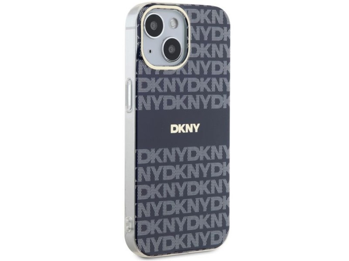 Funda DKNY IML Mono & Stripe MagSafe para iPhone 15 / 14 / 13 - azul