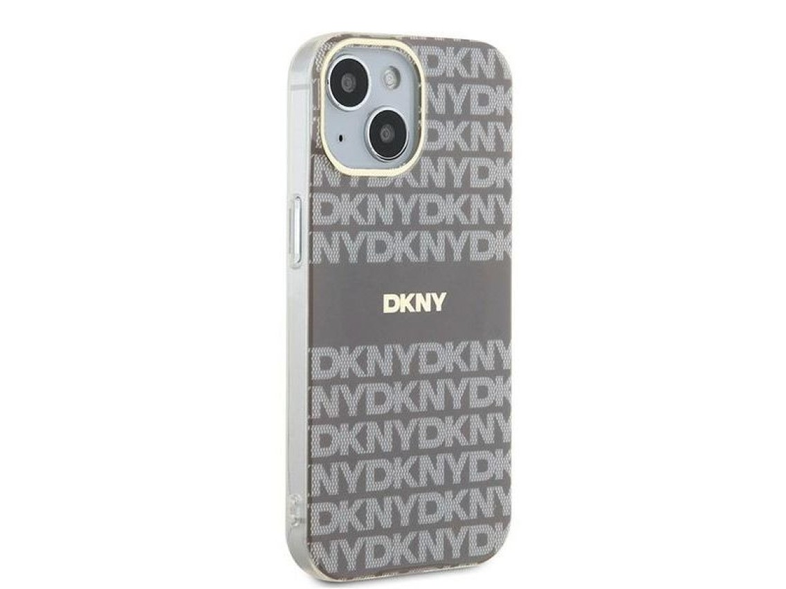 Funda DKNY IML Mono & Stripe MagSafe para iPhone 15 / 14 / 13 - beige