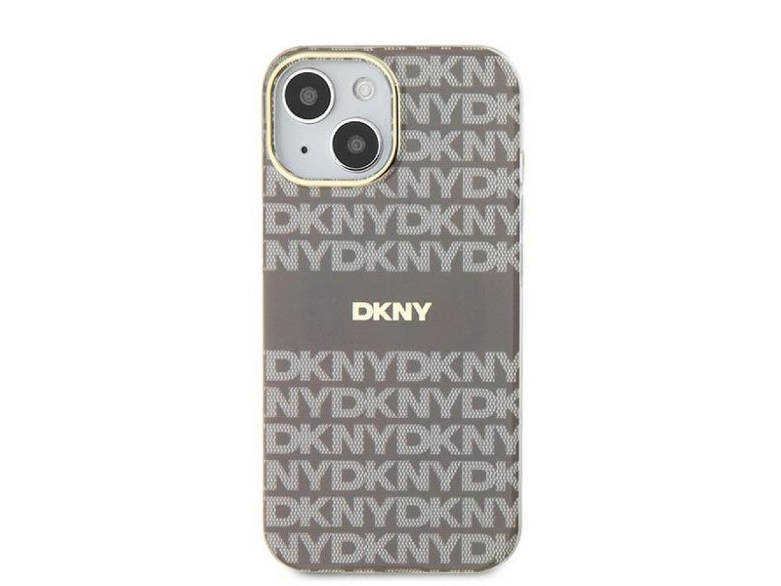 Funda DKNY IML Mono & Stripe MagSafe para iPhone 15 / 14 / 13 - beige
