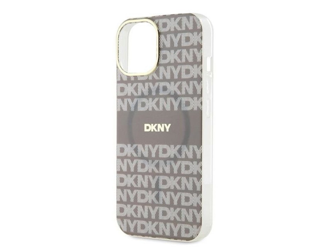 Funda DKNY IML Mono & Stripe MagSafe para iPhone 15 / 14 / 13 - beige