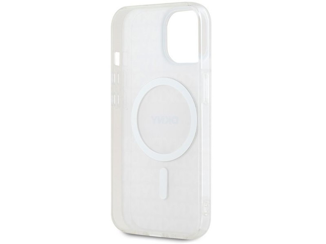 Capa DKNY IML Mono & Stripe MagSafe para iPhone 15/14/13 - rosa