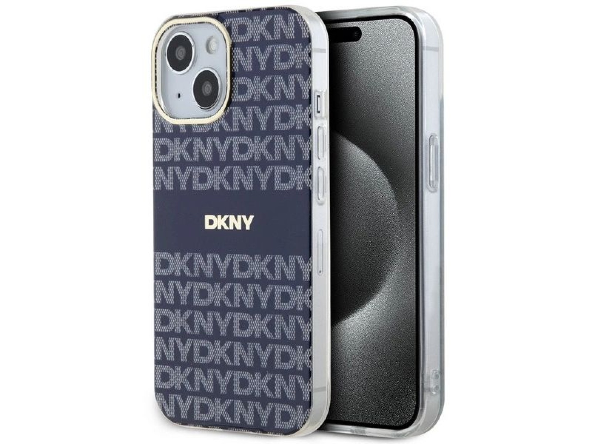 Funda DKNY IML Mono & Stripe MagSafe para iPhone 15 / 14 / 13 - azul