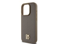 Funda MagSafe DKNY con estampado de cuero y logo metálico para iPhone 14 Pro Max - Marrón Funda MagSafe DKNY con estampado de cuero y logo metálico para iPhone 14 Pro Max - Marrón