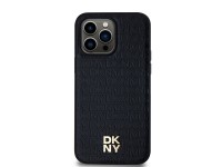 DKNY Leather Monogram Pattern Metal Logo MagSafe Case for iPhone 14 Pro Max - Black DKNY Leather Monogram Pattern Metal Logo MagSafe Case for iPhone 14 Pro Max - Black