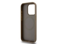 Funda MagSafe DKNY con estampado de cuero y logo metálico para iPhone 14 Pro Max - Marrón Funda MagSafe DKNY con estampado de cuero y logo metálico para iPhone 14 Pro Max - Marrón