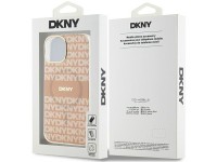 Capa DKNY IML Mono & Stripe MagSafe para iPhone 15/14/13 - rosa