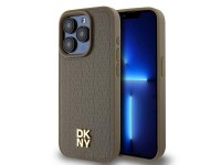 Funda MagSafe DKNY con estampado de cuero y logo metálico para iPhone 14 Pro Max - Marrón Funda MagSafe DKNY con estampado de cuero y logo metálico para iPhone 14 Pro Max - Marrón