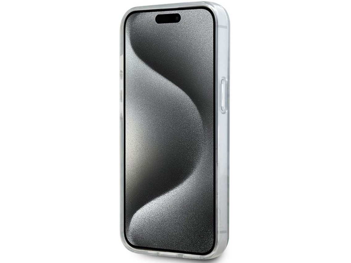Capa DKNY IML Mono & Stripe MagSafe para iPhone 15/14/13 - Preta