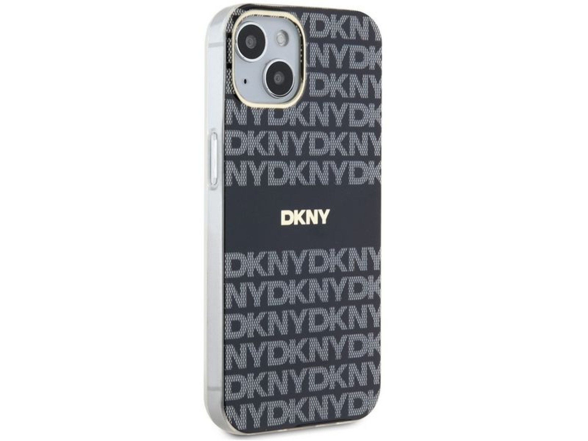 Capa DKNY IML Mono & Stripe MagSafe para iPhone 15/14/13 - Preta
