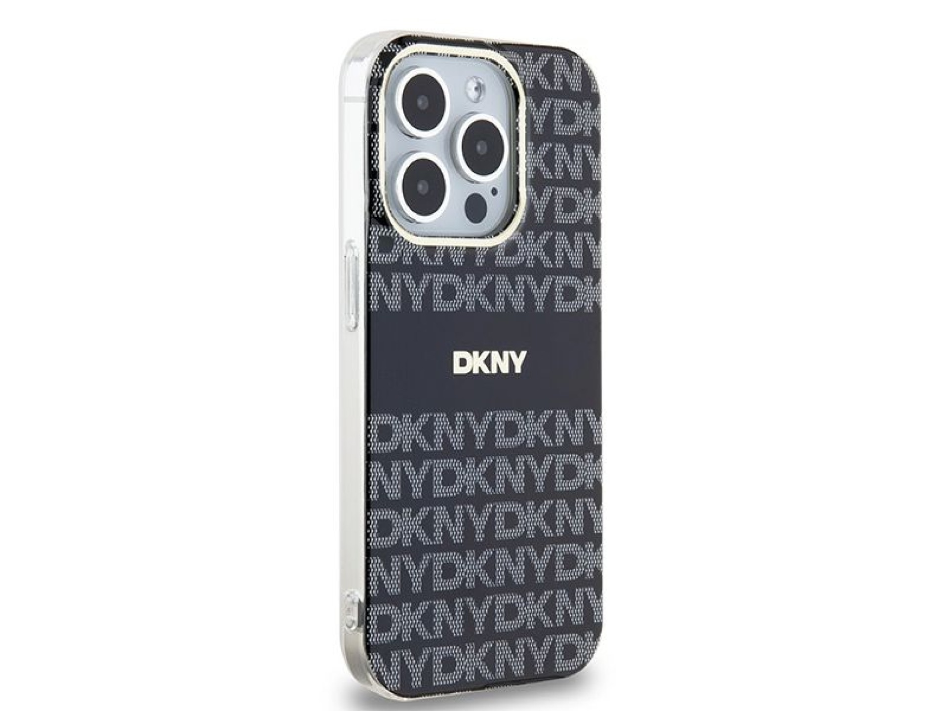 Funda DKNY IML Mono & Stripe MagSafe para iPhone 14 Pro - negra