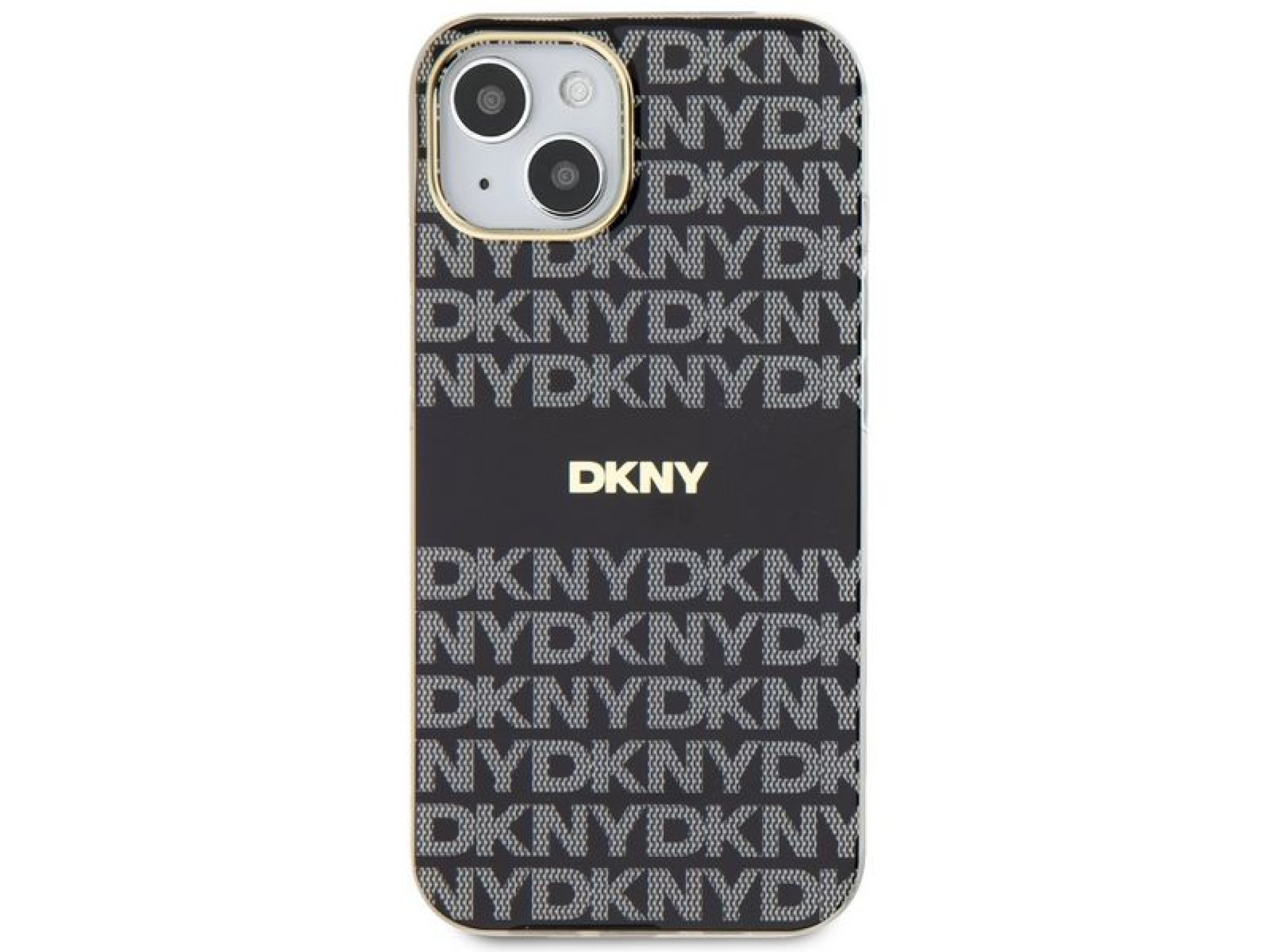 Capa DKNY IML Mono & Stripe MagSafe para iPhone 15/14/13 - Preta
