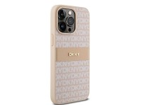 DKNY Leather Mono Stripe & Metal Logo case for iPhone 15 Pro Max - pink DKNY Leather Mono Stripe & Metal Logo case for iPhone 15 Pro Max - pink