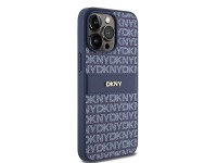 DKNY Leather Mono Stripe & Metal Logo case for iPhone 15 Pro Max - blue DKNY Leather Mono Stripe & Metal Logo case for iPhone 15 Pro Max - blue